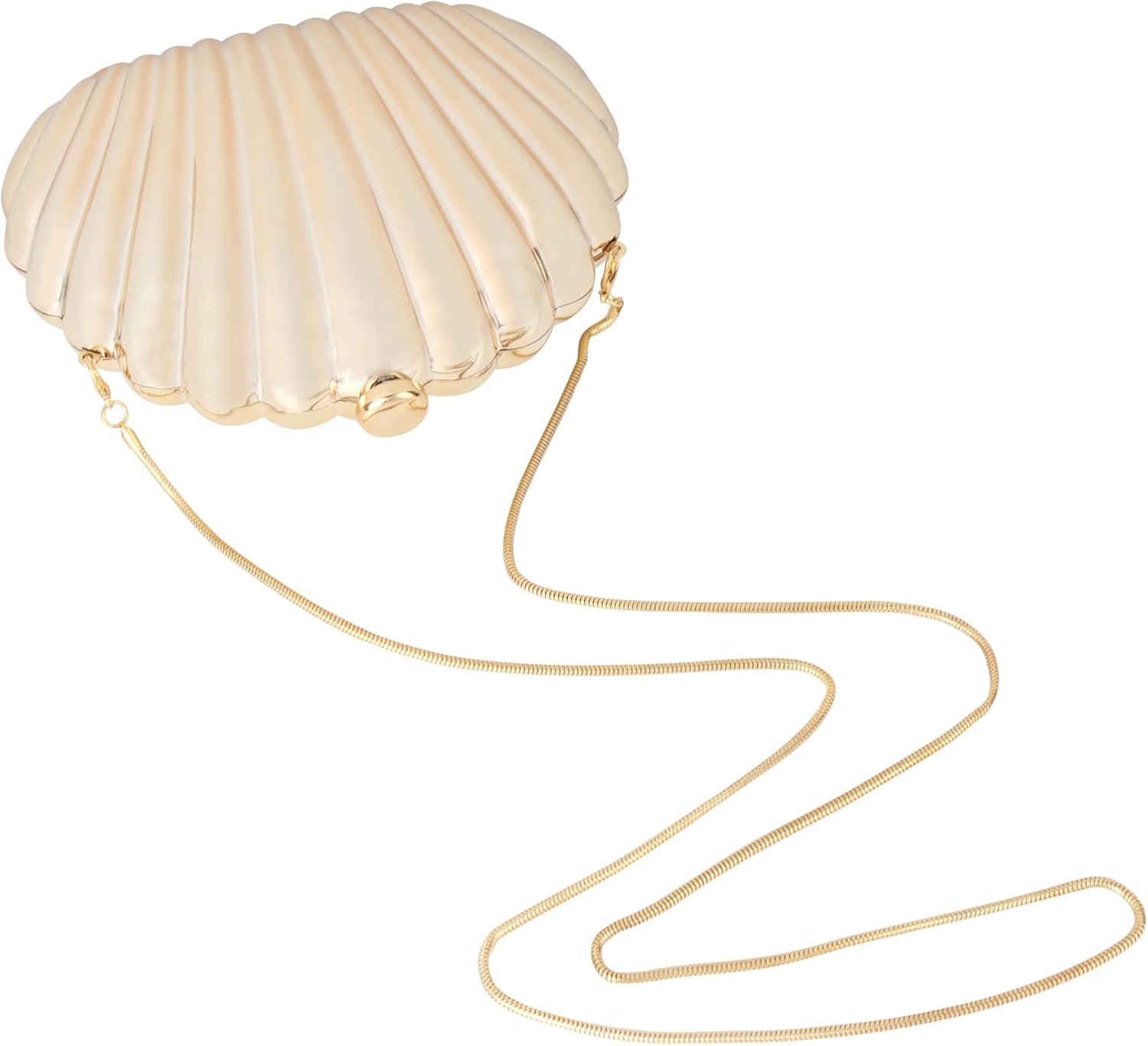 Women Seashell Evening Bag Purse Mermaid Chain Strap Clutch Handbag Shoulder Bag | Seashell, Mermaid, Chain Strap - Image 4