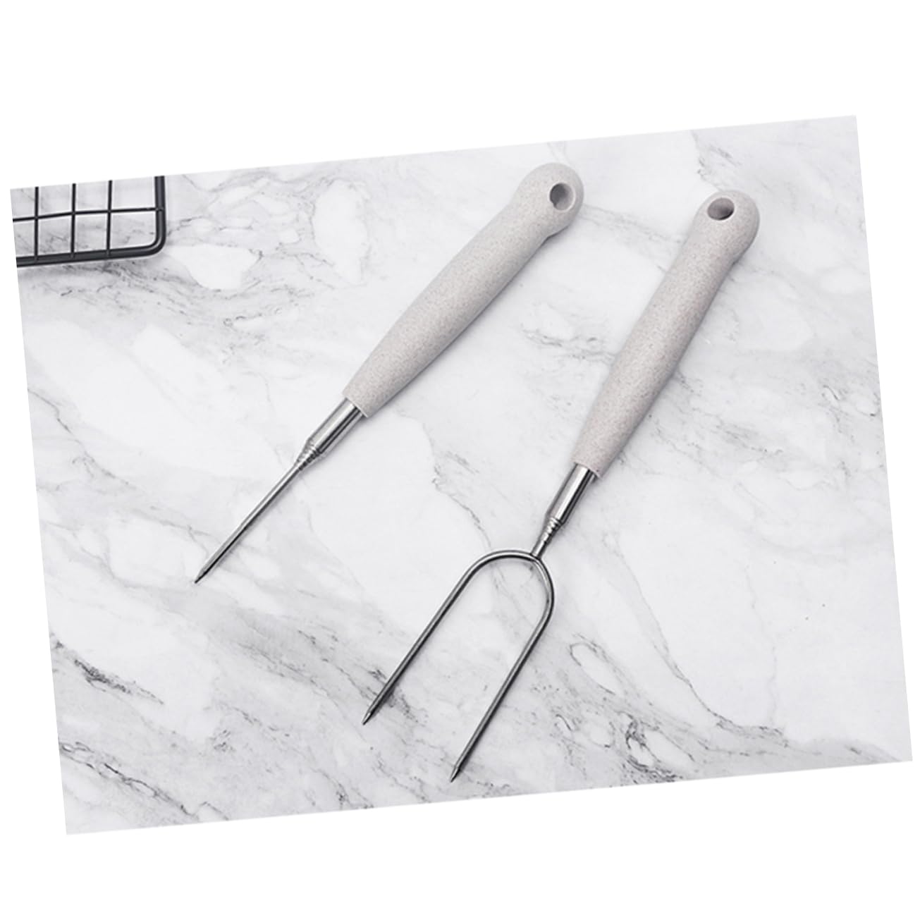 Toyvian 3 Set Forchette Da Barbecue Inossidabile Forchette Portatili Per Grigliate Inclusa Per Famiglia 2 Pezzi*3