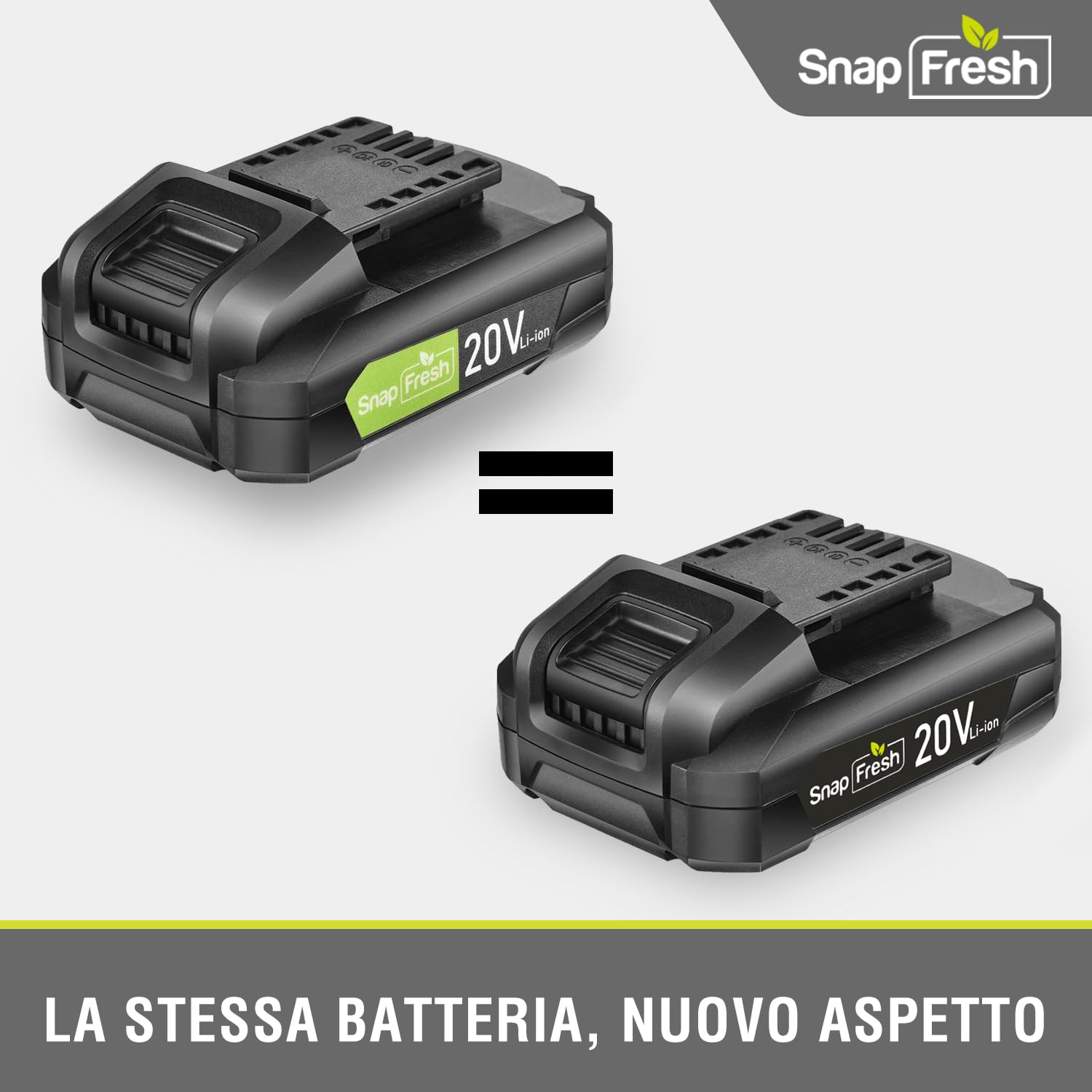 SnapFresh Batteria 20V 2.0Ah - adatta solo per utensili SnapFresh 20V, ricarica rapida - BBT-DC20A
