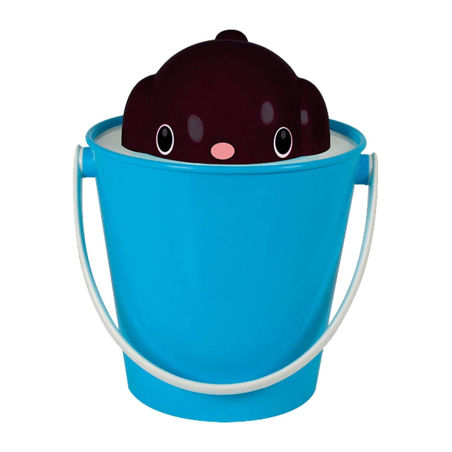 UNITED PETS Crock Secchiello Porta Crocchette per Cani, Designer Stefano Giovannoni, Made in Italy, Paletta Dosa Cibo Inclusa, Nero/Azzurro