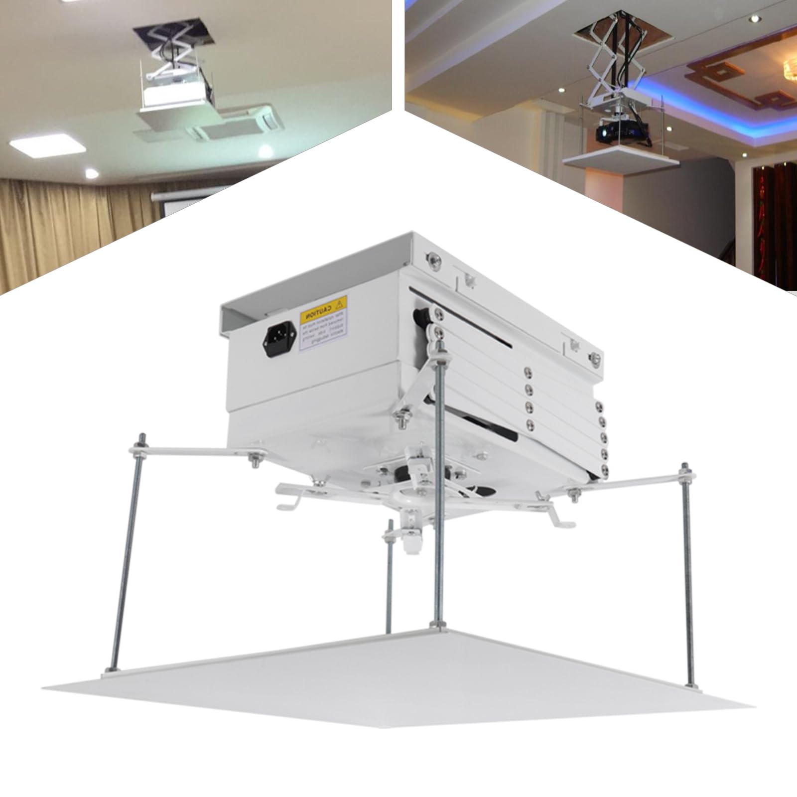 Supporto per proiettore con TV 240 W Supporto da soffitto regolabile per scuole sale riunioni e studi (bianco)