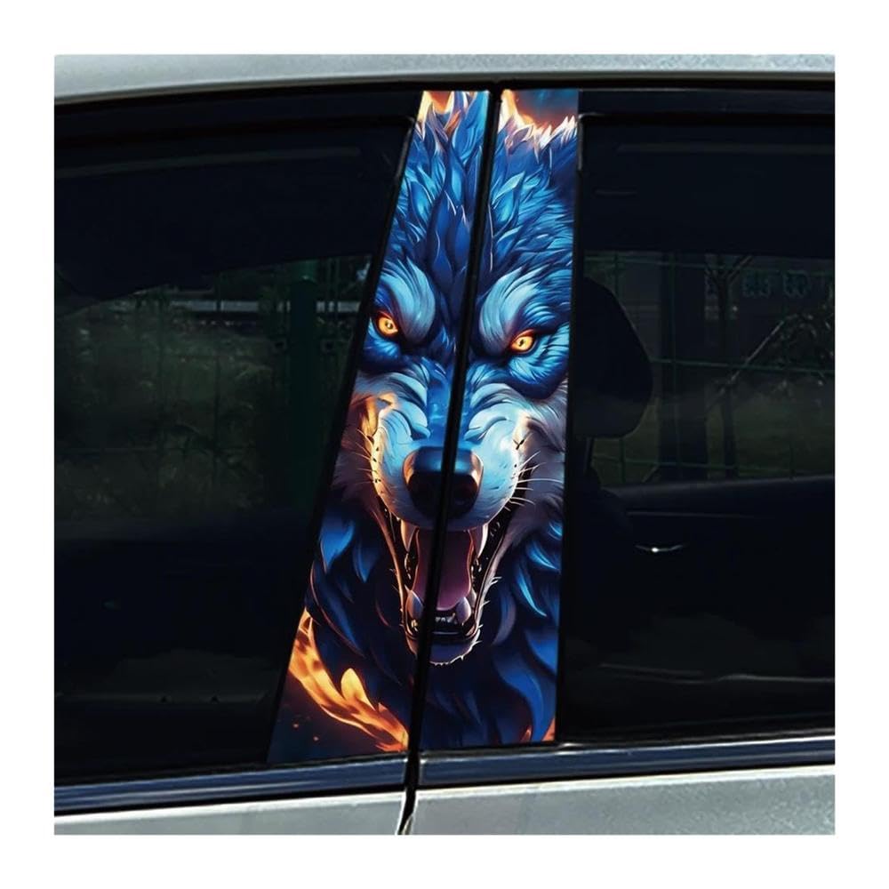 Autocollants loup fort voiture protection pilier B étanche