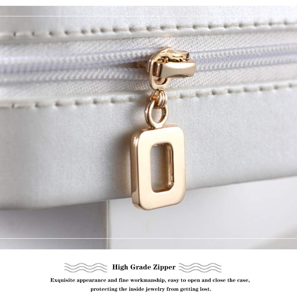 Joyero portátil de viaje, pequeño estuche de almacenamiento para anillos, aretes, collares, diseño compacto para un fácil transporte, ideal para viajes y uso diario