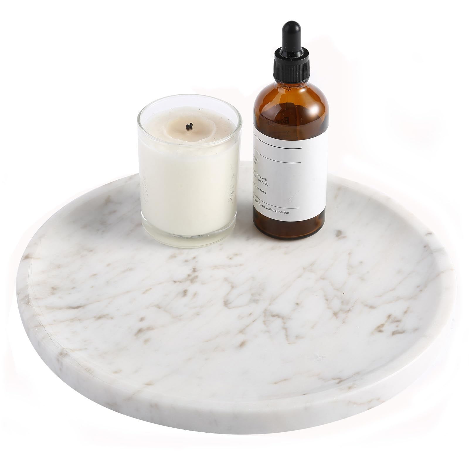 Marmor-Deko-Tablett Aus Silikon - Vielseitiges Ablage-Tablett Für Bad, Wohnzimmer & Küche In Weiß