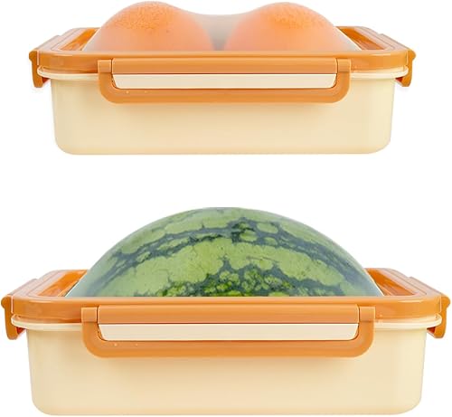 Miniatura 8 de Juego de 2 protectores grandes reutilizables de frutas y verduras, caja de almacenamiento de frutas de silicona, cápsulas elásticas frescas para