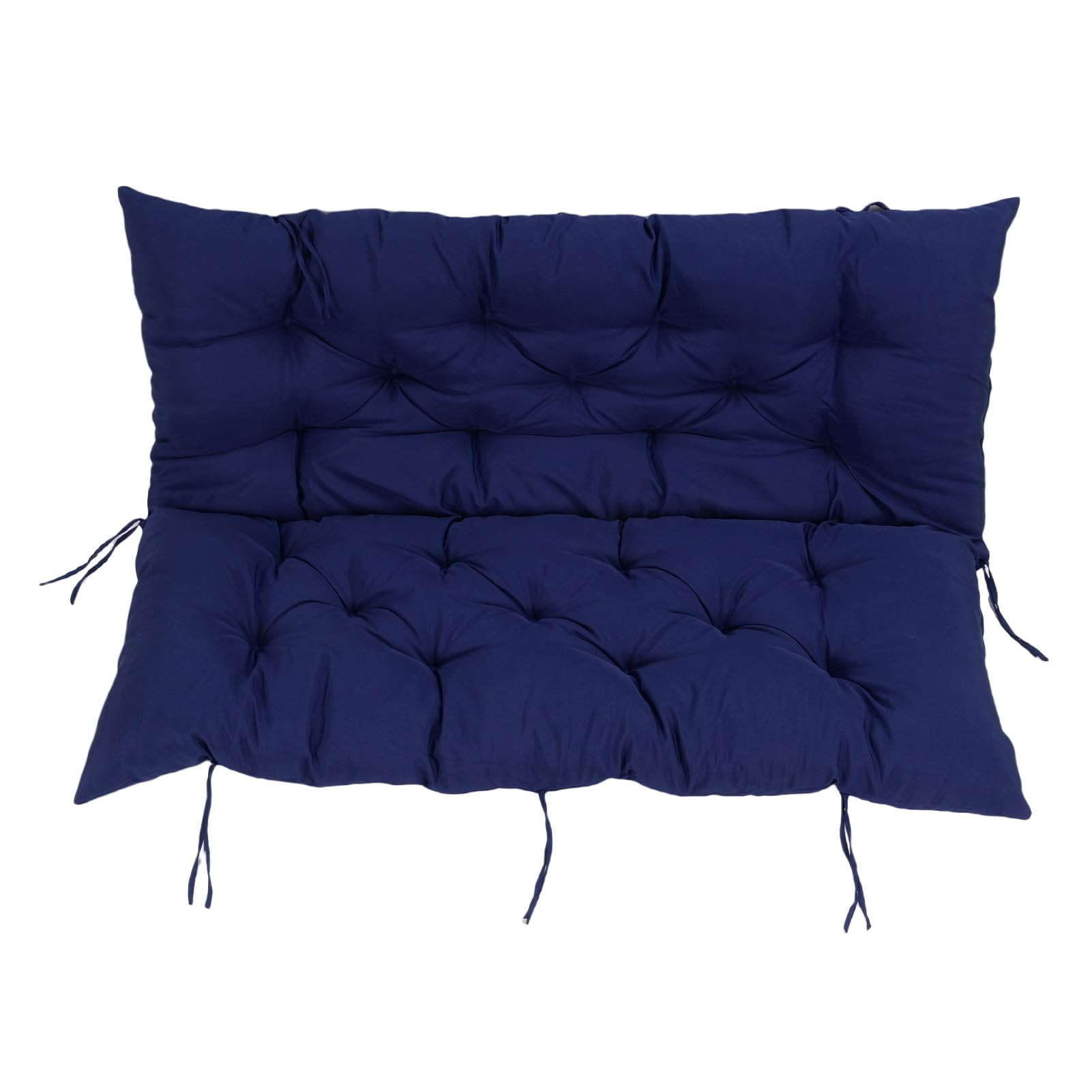 Cojín para Asiento de Porche con Diseño de Remaches y Mechones para Columpios, Bancos, Terrazas, 1 Cojín para Columpio. (Azul Marino)