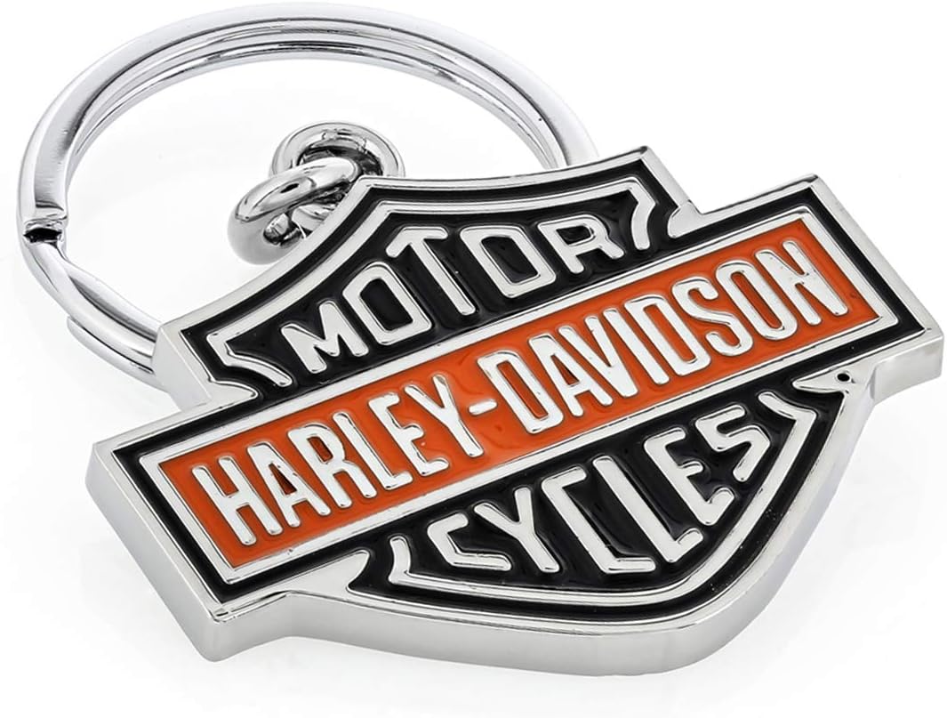 Harley-Davidson Colored Bar & Shield Keychain Key Ring Chain Tag Fob Holder (Orange)
