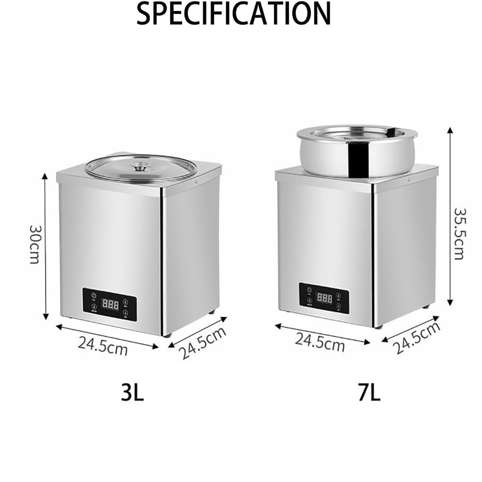 MObyat Tapiokaperlen-wärmer, 3-l/7-l-isolierbehälter Aus 4-lagigem Edelstahl, Einstellbare Warmhaltetemperatur Von 40–90 °c, Zum Warmhalten Von Speisen In Milchtees Und Sushi-Restaurants 7l