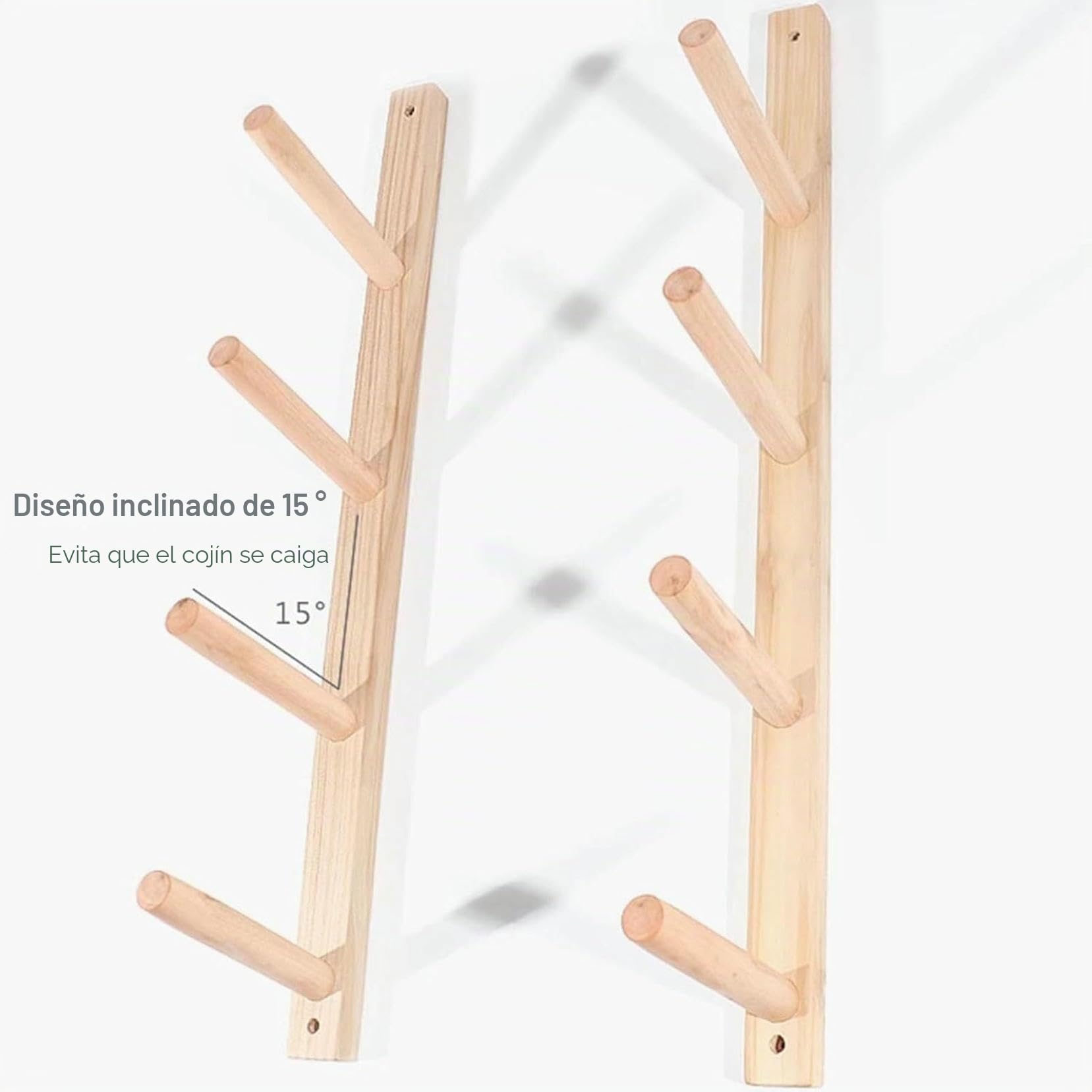 Organizador de Gimnasio Soporte de Pared for Esterilla de Yoga, de 2 a 9 Niveles, de Madera, for Rodillos de Espuma y esterillas de Yoga para Estudio de Yoga en casa~/