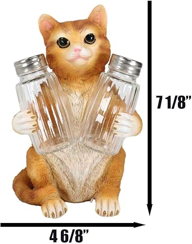 Miniatura 2 de Ebros Gift Gatito felino peludo de cristal para salero y pimentero, figura de 8.25 pulgadas de alto, loco para gatos, gatito, decoración de mascotas