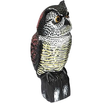 Biotop B2400 Scarecrow in the Shape of an Owl Turns Head with the Wind Requires No Batteries Brown 16 x 16 x 41 cm