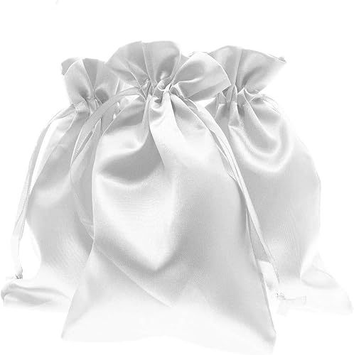 Bolsas de regalo de satén Knitial, bolsas de joyería, bolsas de regalo de boda con cordón,para baby shower, bolsas de regalo de Navidad, 50 por