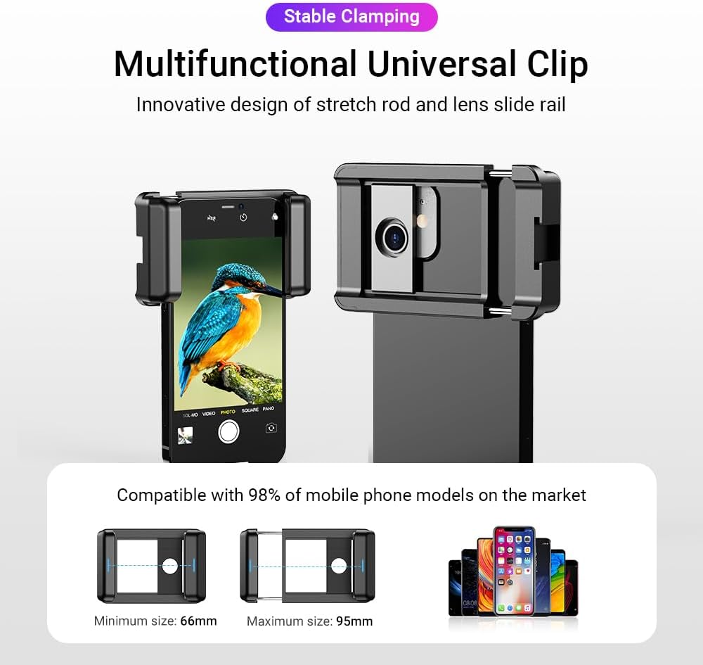 APEXEL High Power 60X HD Telephoto Lens with Extension Tripod and Bluetooth Shutter