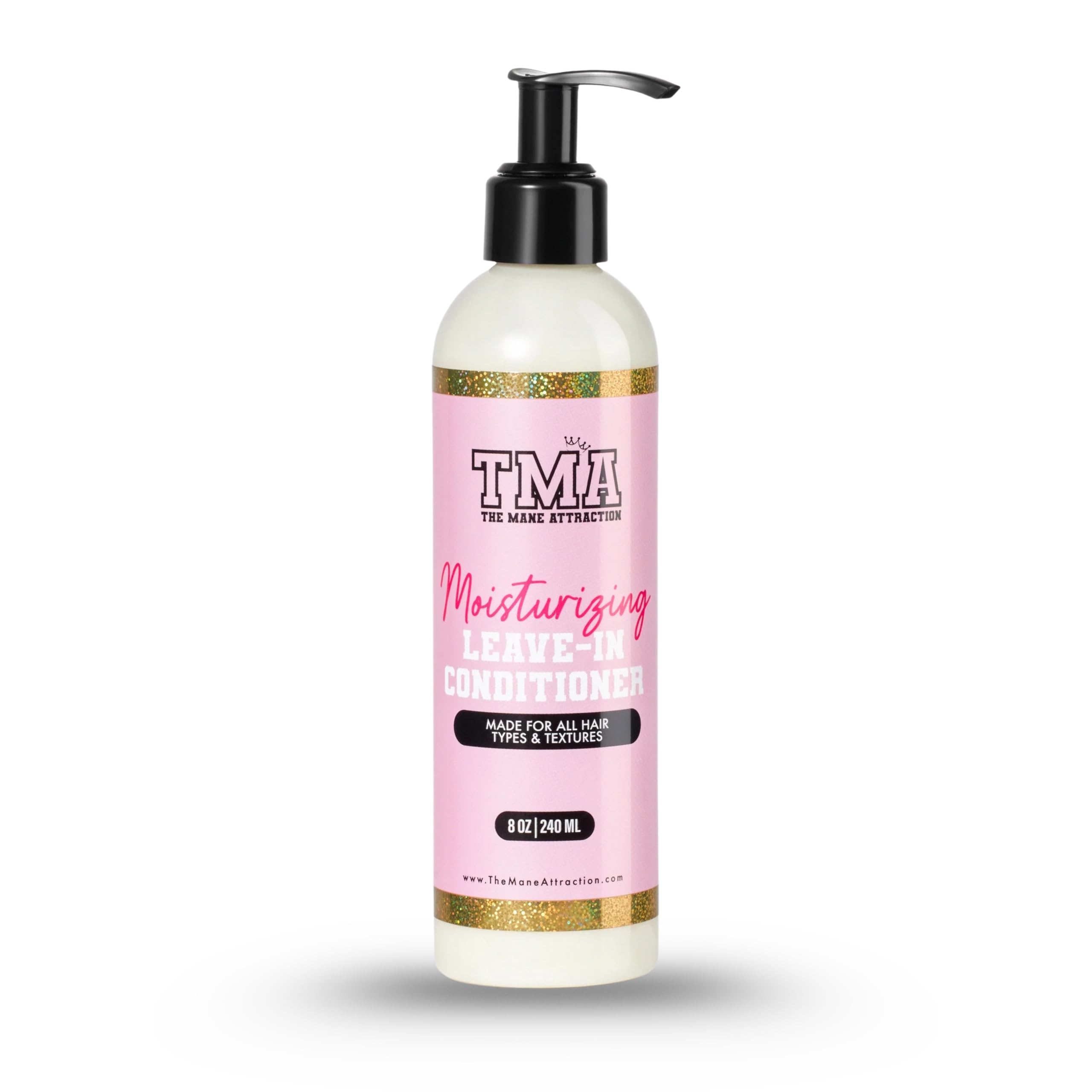 The Mane Attraction Leave-In Conditioner, Lightweight Moisture and Detangling Cream for Dry, Curly and Natural Hair, Coconut Oil, Vitamin E, Frizz Control, 8 oz