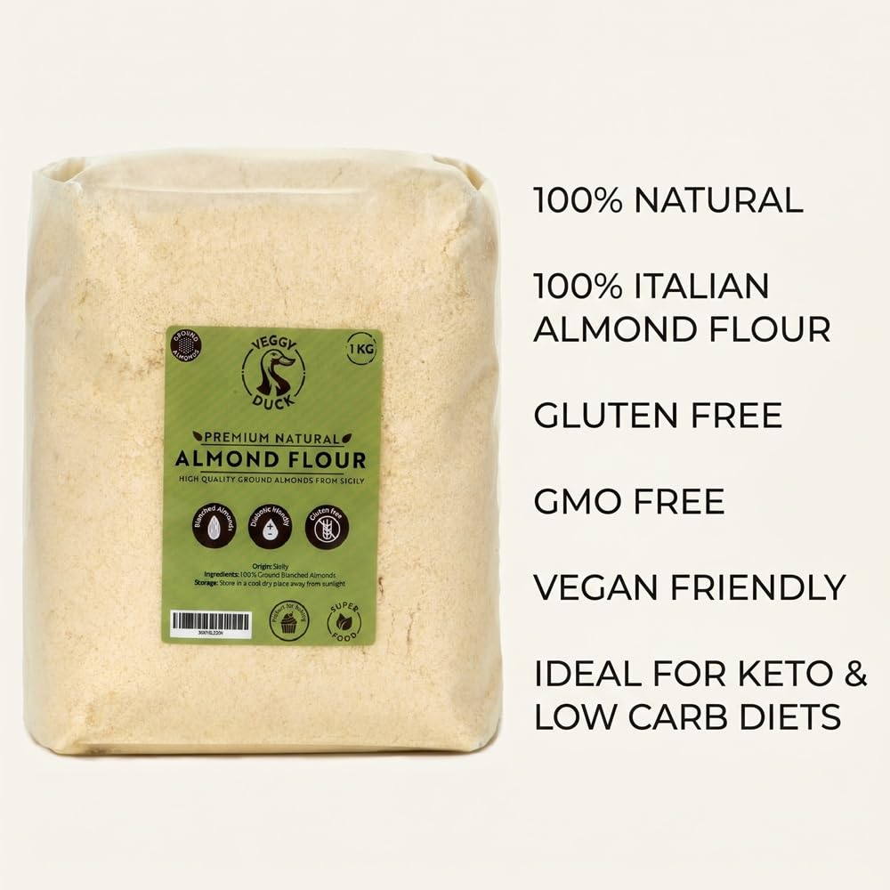 Veggy Duck - Farina di Mandorle Pelate (1Kg) | Origine Sicilia | Naturale