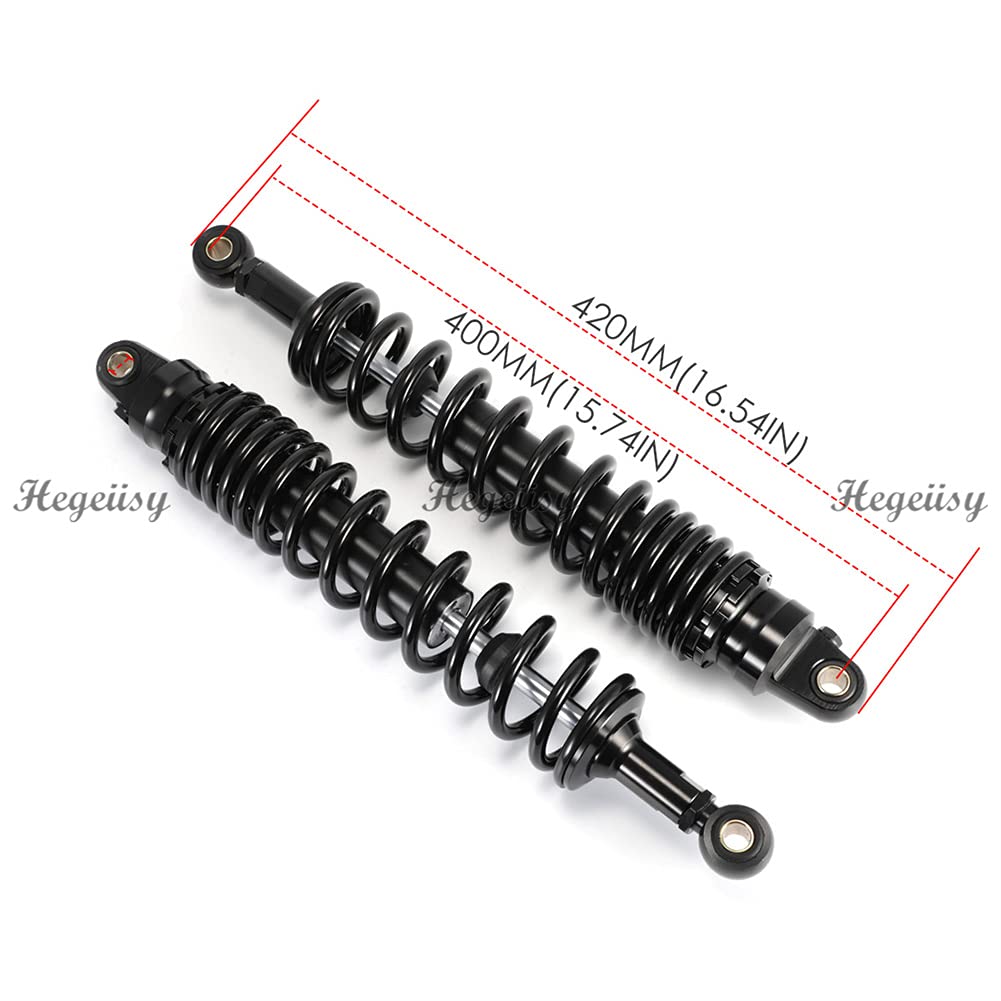360mm 380mm 400mm 420mm Universal Motorrad Stoßdämpfer Hinterradaufhängung ATV Quad Scooter Dirt Bike für YZF R1 YZF R6 YZF 125 (Schwarz, 15.74 zoll 400mm)