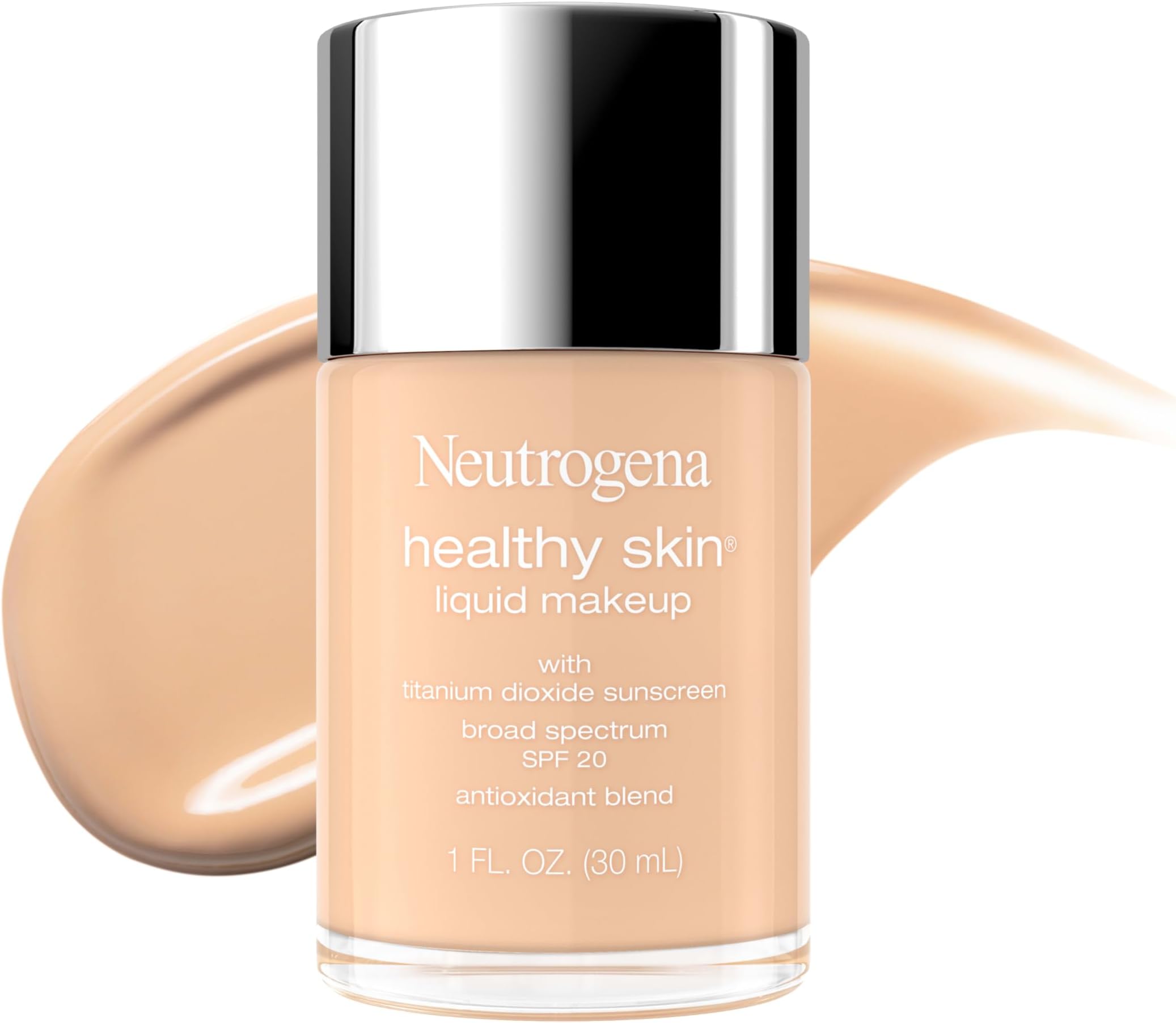 Healthy Skin Liquid Foundation Makeup with Broad Spectrum SPF 20 Sunscreen, Lightweight, Medium Coverage Makeup with Sunscreen and Pro-Vitamin B5, Classic Ivory 160C, 1 fl. oz