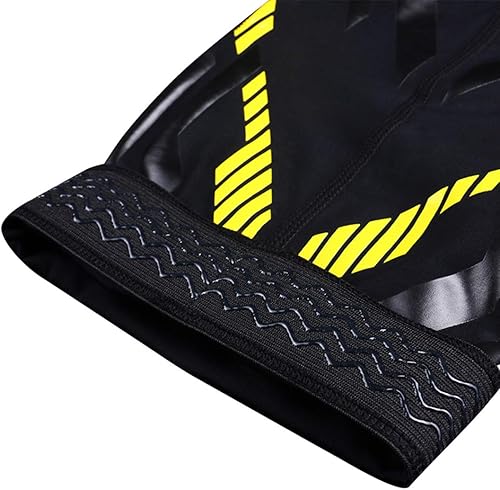 Miniatura 3 de Kuangmi Rodillera protectora para la rodilla rodillera de compresión para piernas espinilleras par Negro Amarillo