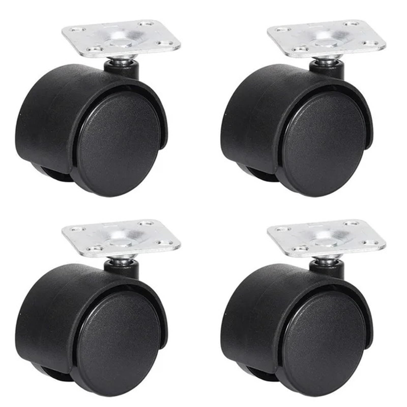 Caster Wheels, 4pcs Rubber Wheels Stainless Steel Castor Swivel Caster Silent Universal Band Brake TPR Tea Table Casters Furniture Casters
