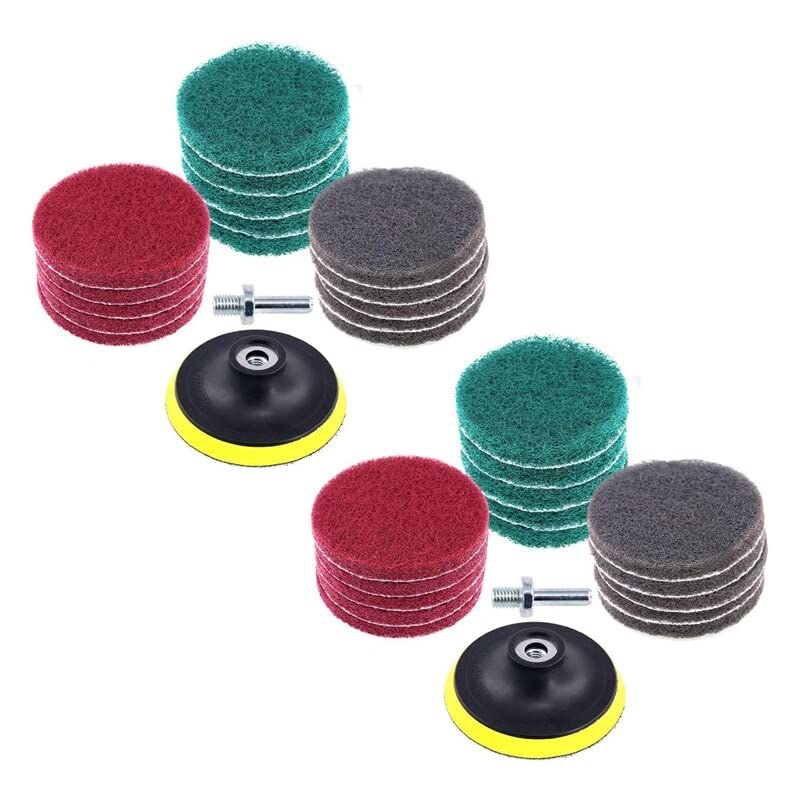 Tool Part for 32Pcs 4 Inch Drill Power Tile Scrubber Scouring Pad Cleaning Kit with 4 Inch Disc Pad Holder 3 Stiffness