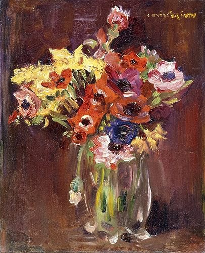 Cuadros lienzo decorativos de Anémonas de Lovis Corinth 60x90cm para salón y pinturas famosas