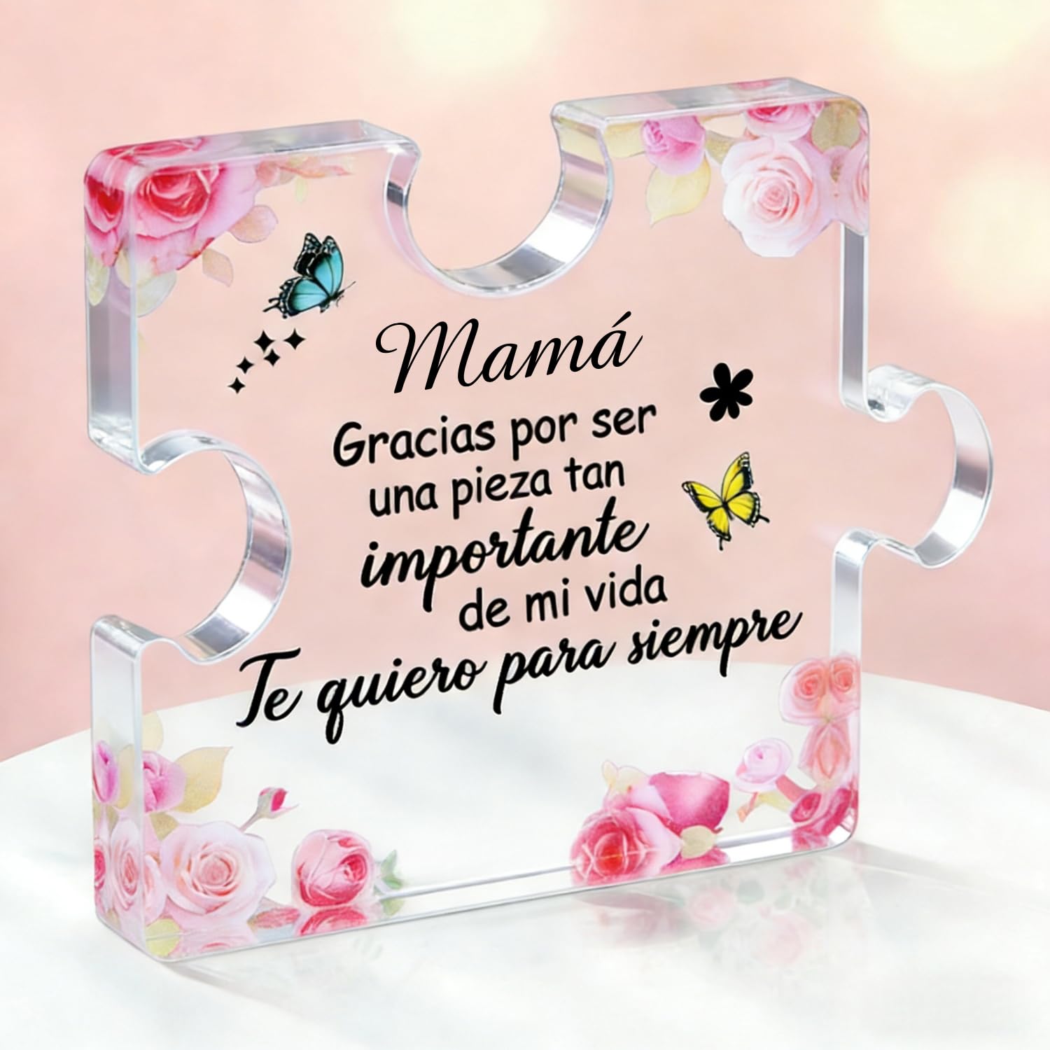 Regalo Dia de la Madre, Regalo Madre, Placa Acrílica en Forma de Puzzle, Regalos Madre Cumpleaños, Navidad, Dia de la Madre Regalos Originales