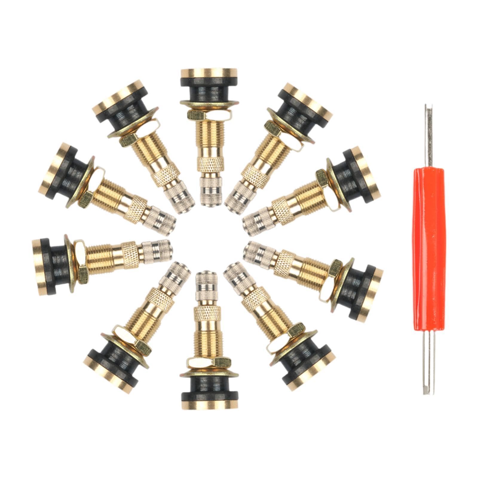 10 Stück Reifenventil TR618A Ventilstamm Schweres Messing Metall Ventilstamm Tubeless Luft Traktoren Austausch Werkzeug für Industrielle Maschinen
