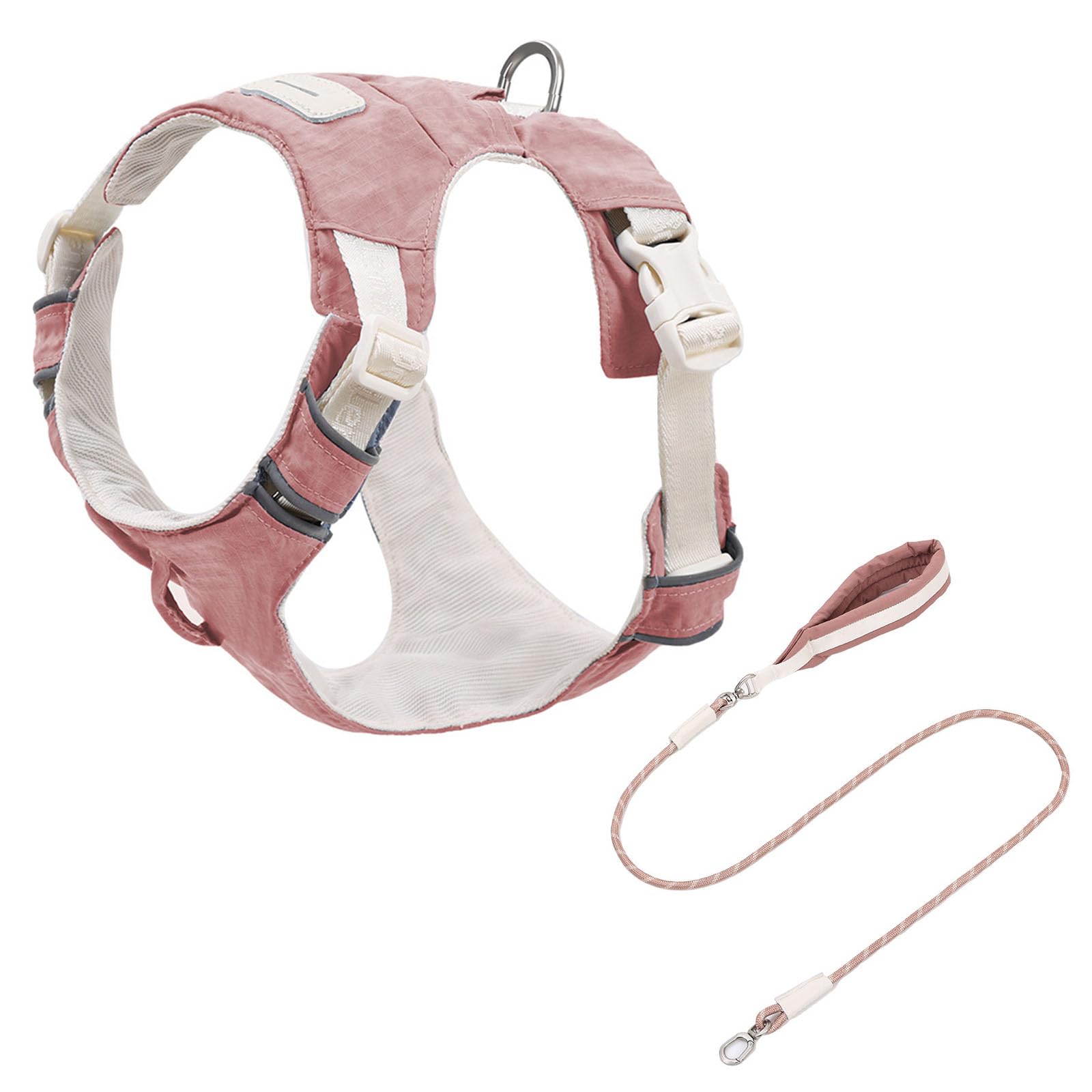 Set di pettorina e guinzaglio rimovibili per cani, gilet riflettente regolabile con comoda corda in nylon per la sicurezza quando si cammina all'aperto, semplice cane con equipaggiamento rimovibile