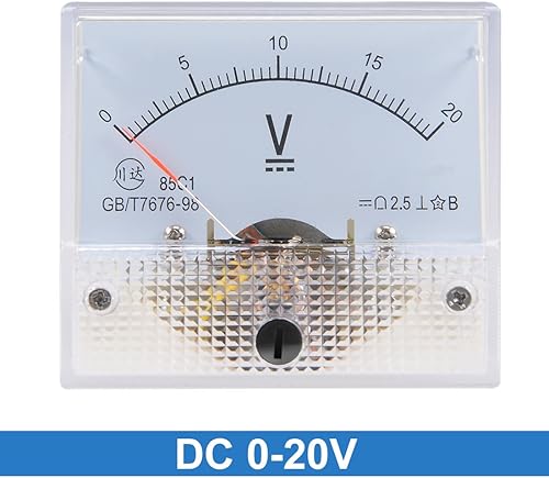Miniatura 2 de uxcell Medidor de voltaje del panel analógico DC 0-20V 85C1 2,5% margen de error blanco