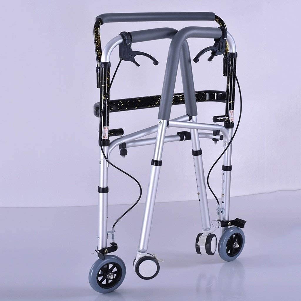 Marco para caminar plegable de aleación de aluminio para interiores para personas mayores con andador con ruedas Ayuda para caminar para andador estándar para discapacitados para ancianos The New