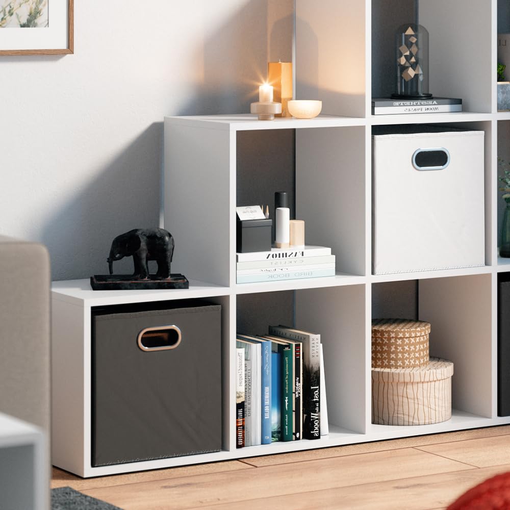 Vicco Étagère, Blanc, 142.5x140cm, utilisable comme séparateur d’Espace à Structure en Forme d’échelle