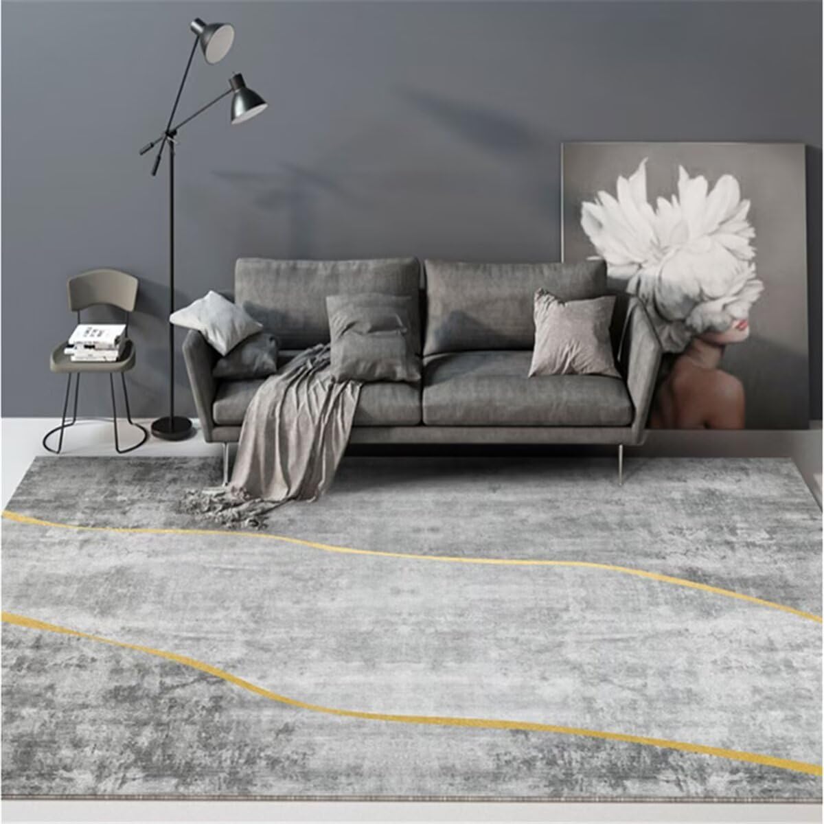 Tapis de chambre design minimaliste aux finitions soignées