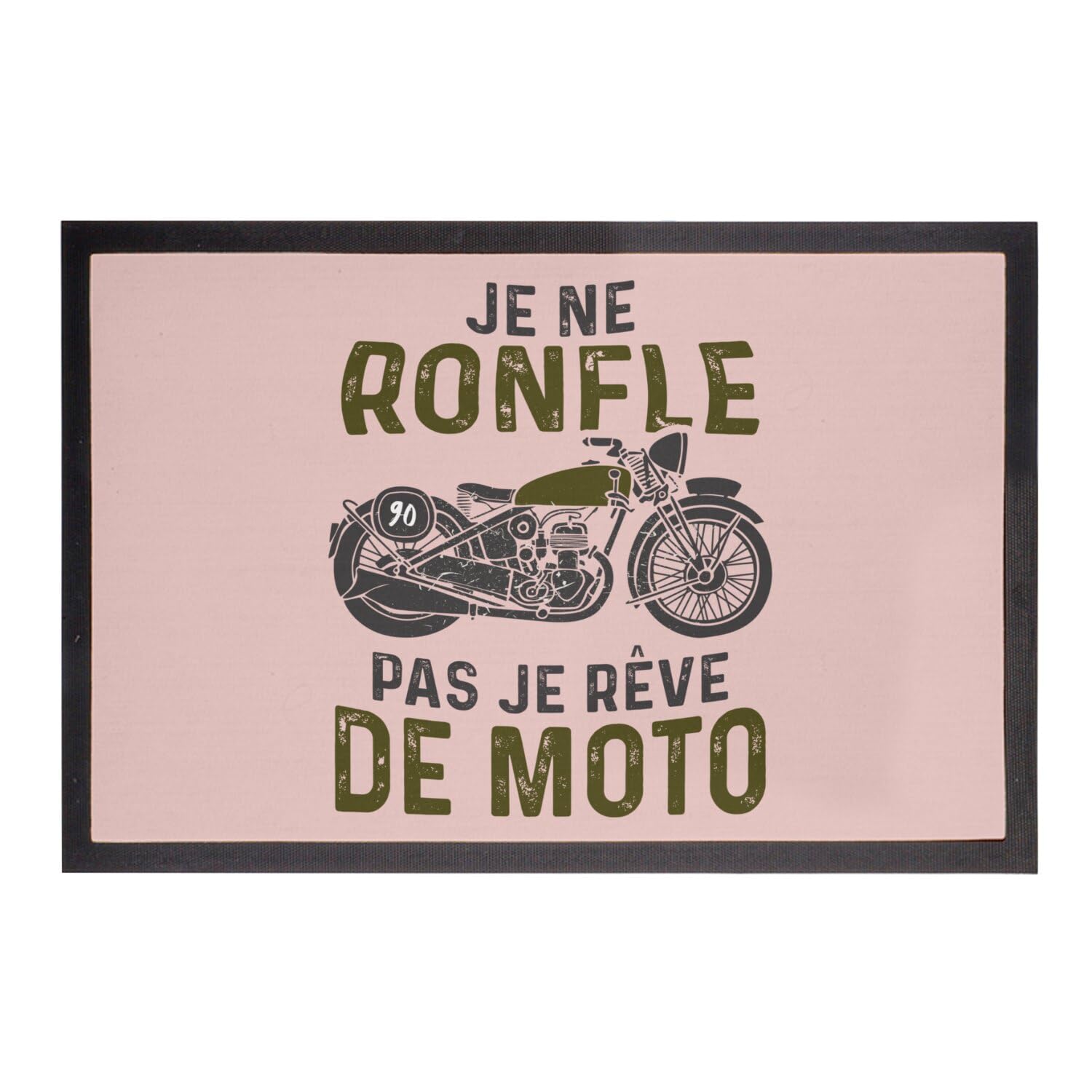 Paillasson moto je ne ronfle pas tapis rose pour entrée de motarde