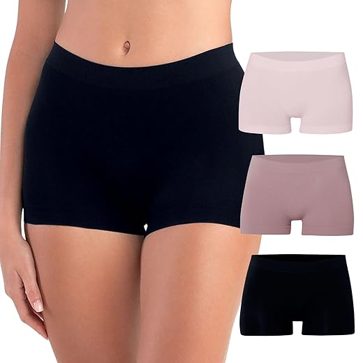 Kit 3 Calcinhas Boxer Sem Costura Short Segunda Pele Anágua Poliamida Feminina She by Mash
