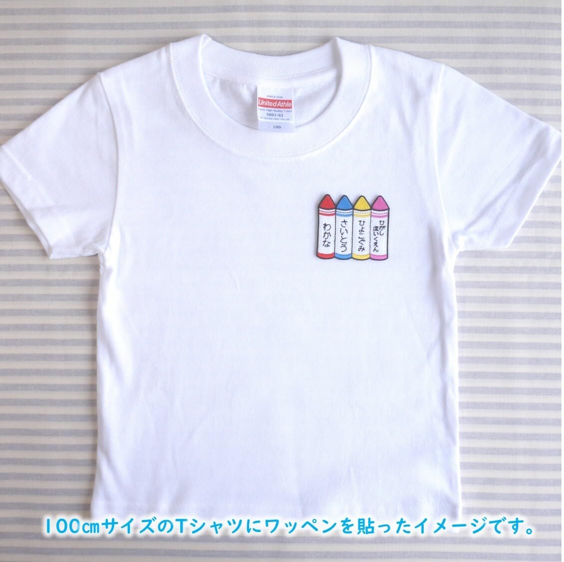 Amazon.co.jp: [刺繍ザウルス] クレヨン お名前 ワッペン アイロン接着