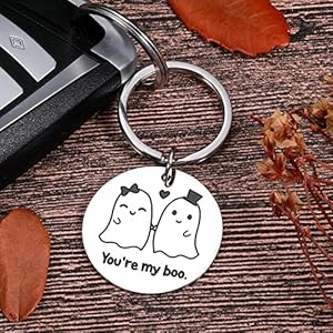 White elephant gifts for adults boo keychain gifts for couple boyfriend valentines gifts for him husband from girlfriend wife wedding anniversary birthday halloween boo basket stuffers for women her  urban country home decor