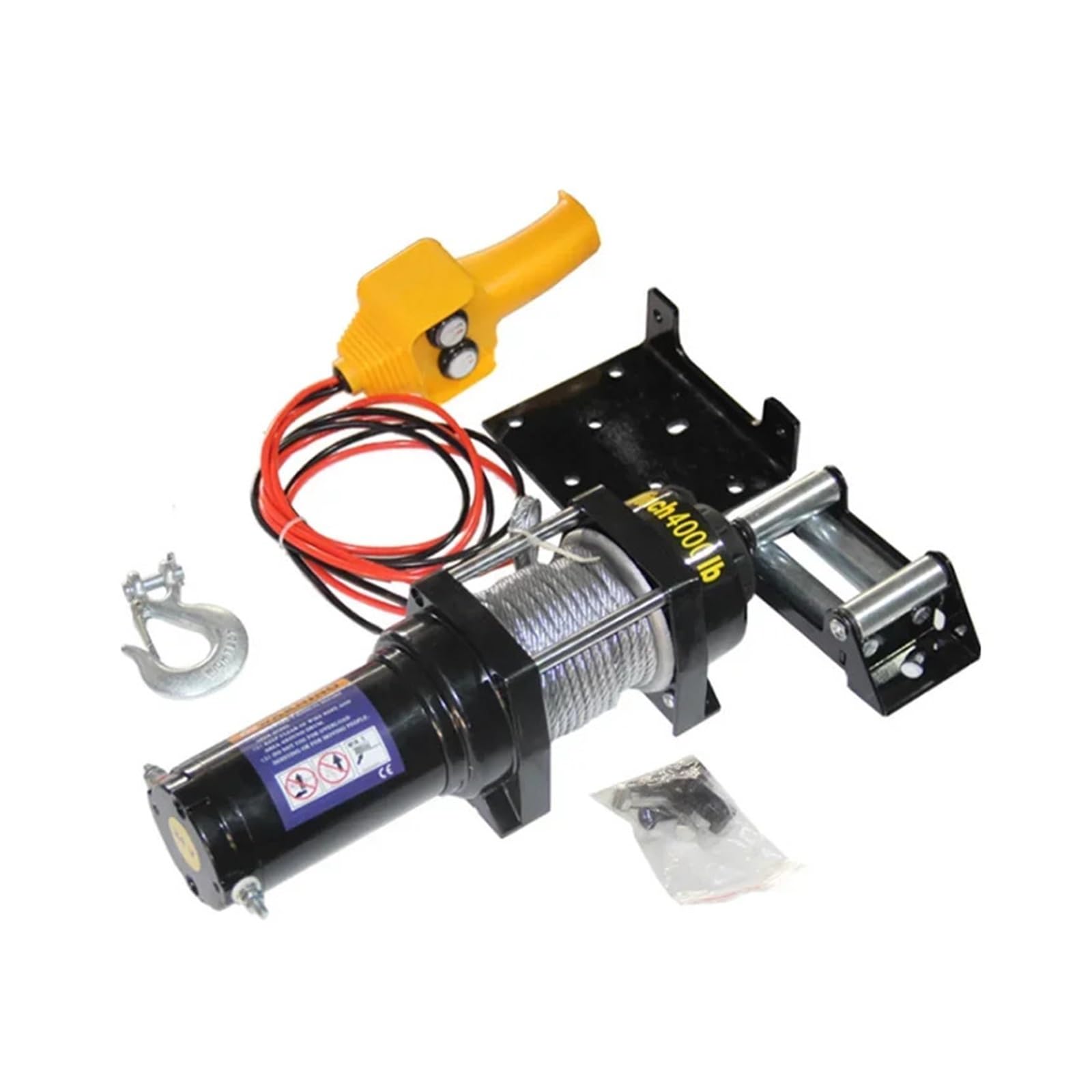 Verricello elettrico per auto, 12 V, 24 V, per fuoristrada, paranco a trazione di soccorso, 4000 lb-12 V, telecomando