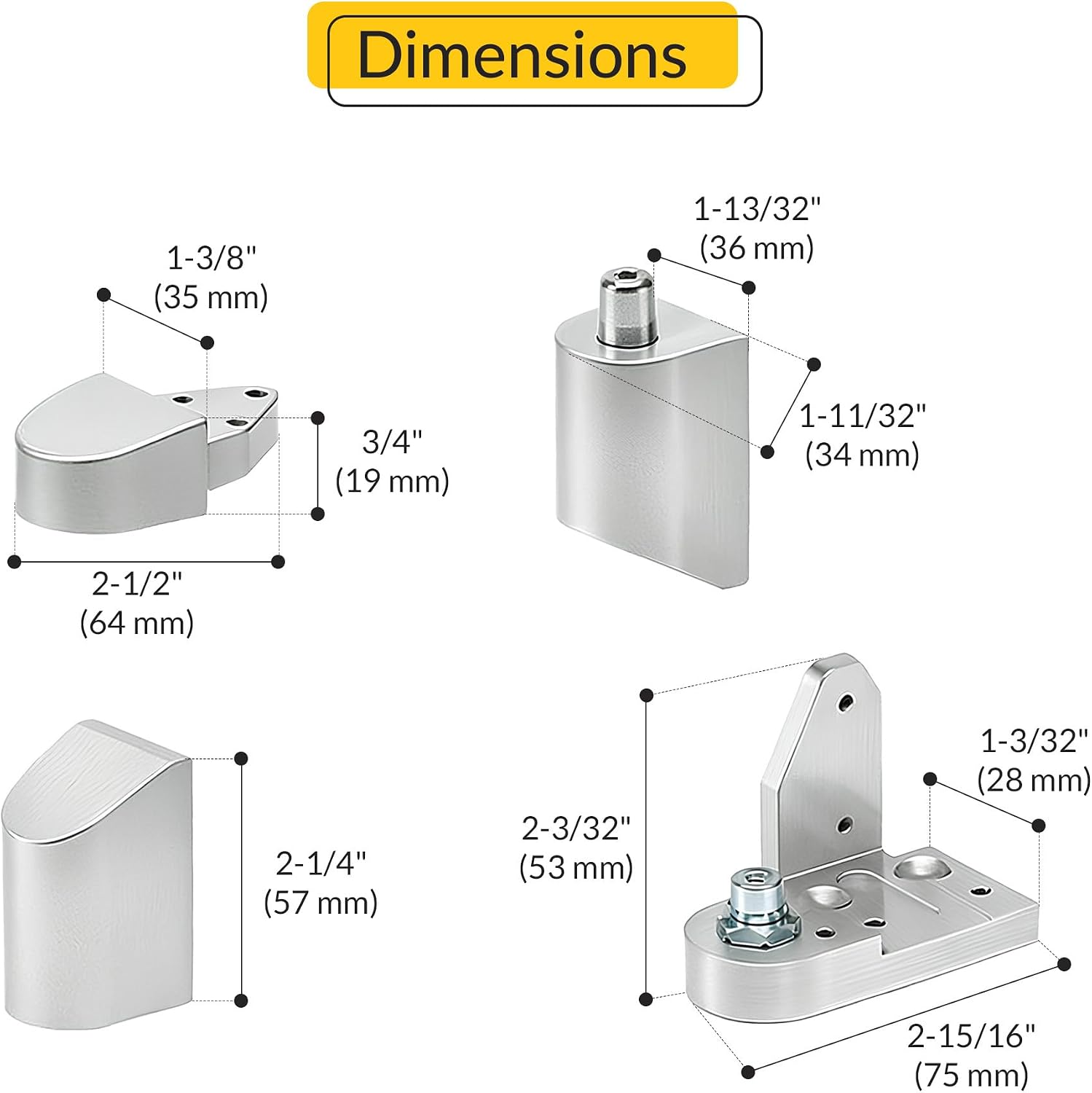 Brixwell 19-255rh Offset Pivot Set 3/4in Alum Door and Frame 1/8in Vertical Adjustment 1/8in Recessed Door Aluminum