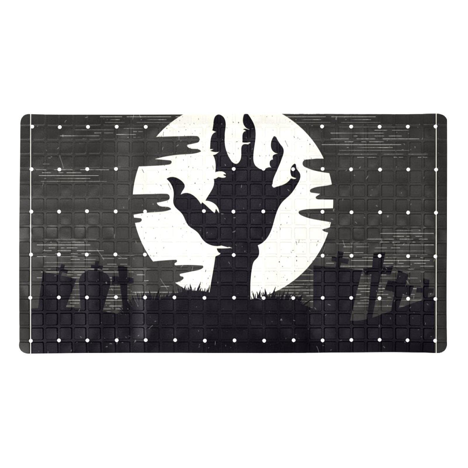 Tapis de douche Halloween zombie antidérapant 71 x 40 cm baignoire
