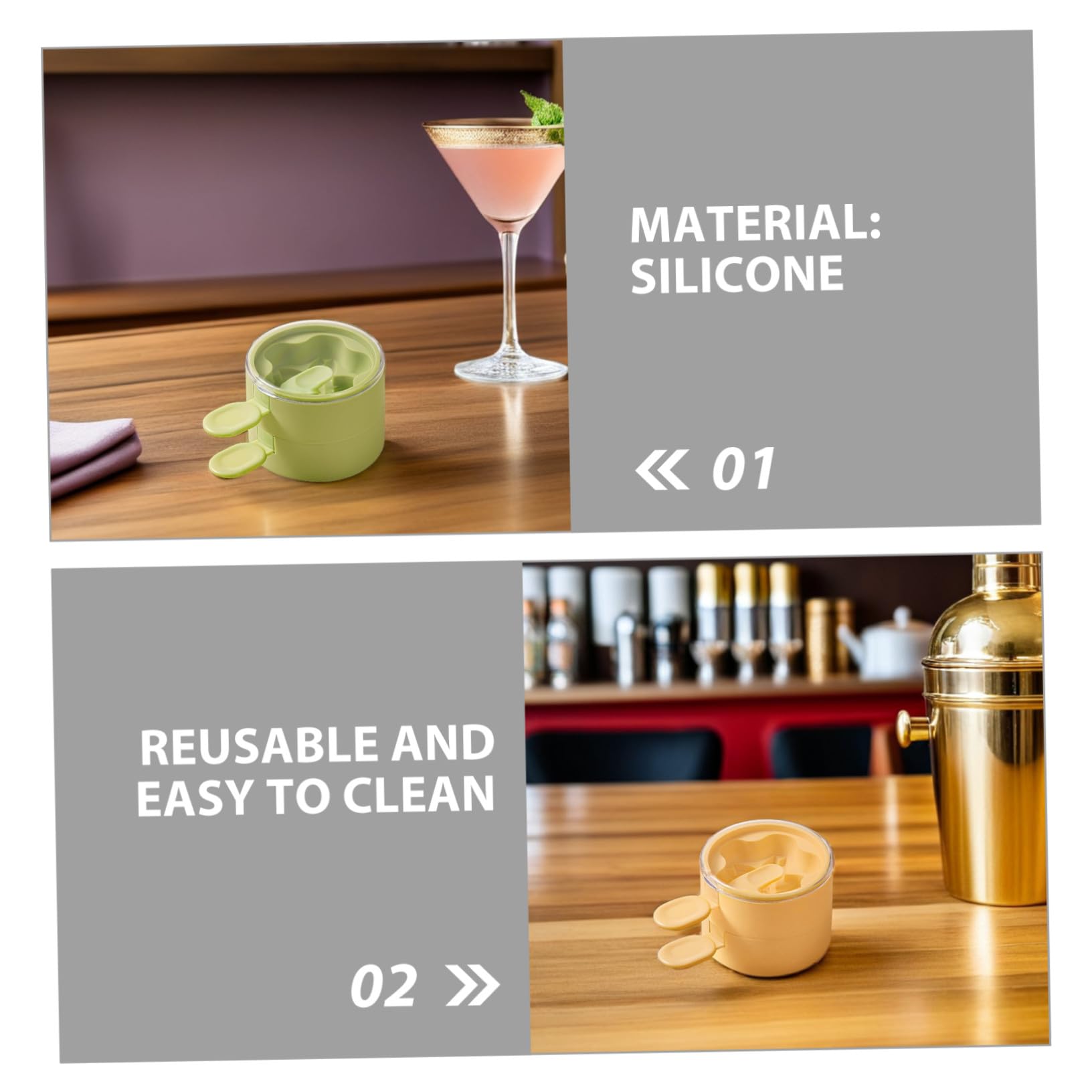 PRETYZOOM 4 Ensembles Moule à Glace Moule Esquimaux Silicone Pour Crème Glacée Gel De Silice