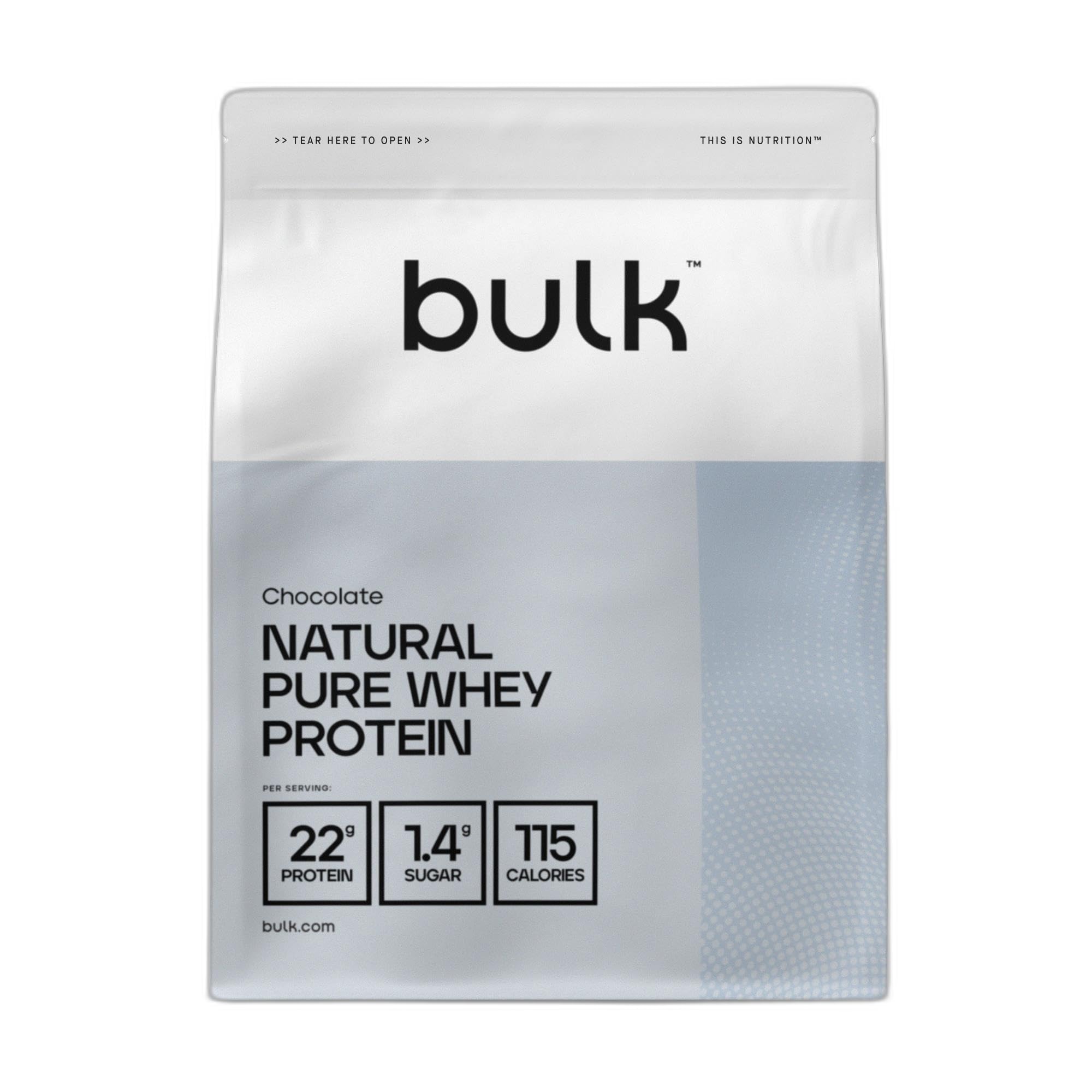 Bulk Powders Natural Pure Whey Protein, Whey Concentrate Powder Shake Drink, Chocolate, 500 G