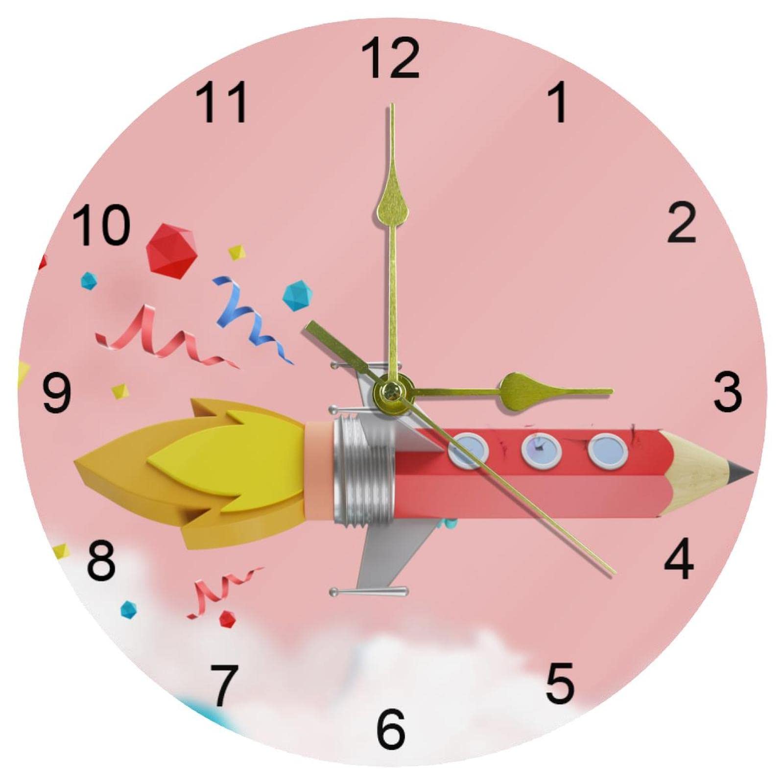 Horloge murale amusante de 25,4 cm ronde et silencieuse pour cuisine