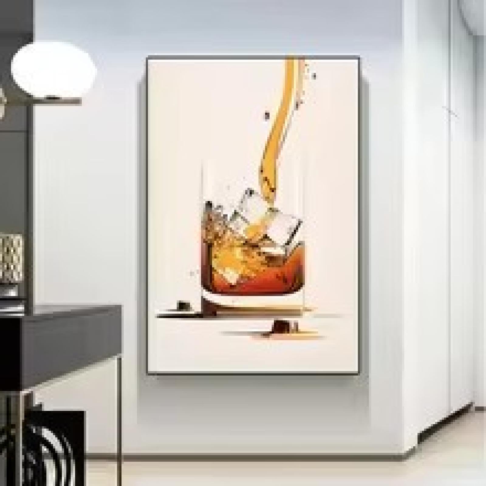 Impression sur toile de verre moderne affiche de vin versé 60x90cm