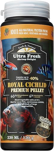 Miniatura 1 de Ultra Fresh Cichlid - Alimento para peces hundidos, langostinos salvajes, todos los ingredientes naturales, pellets de carnívoro para cíclidos