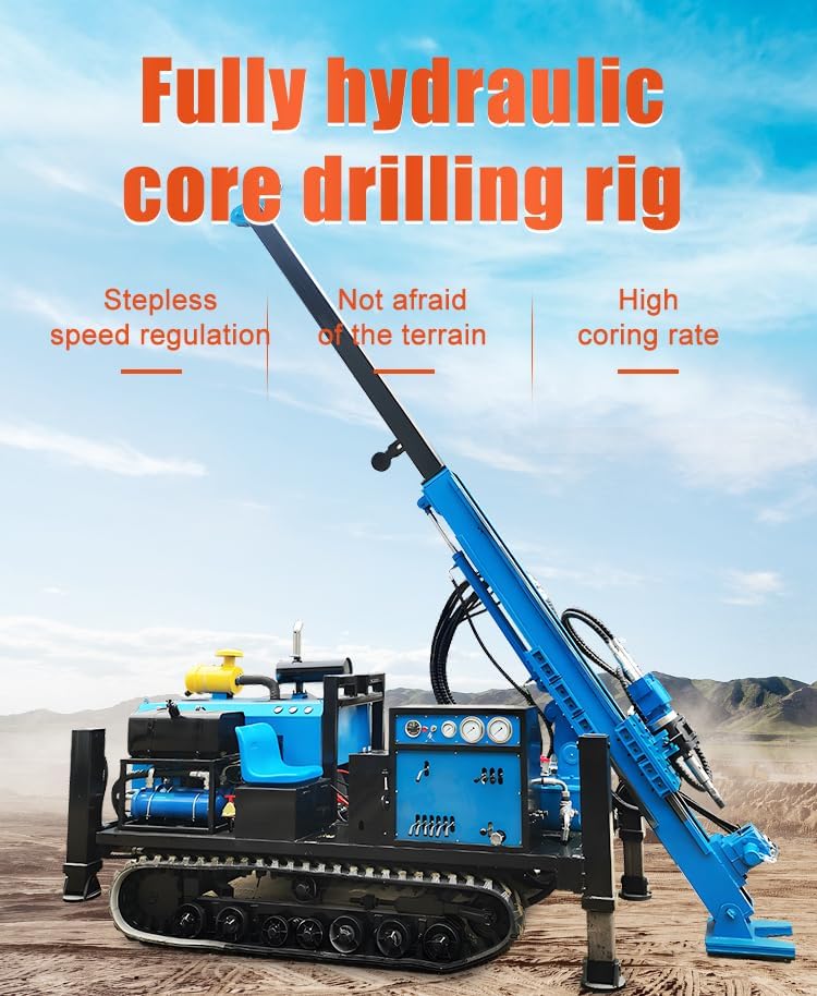 300m RC Reverse Circulation Drill, Full Hydraulic Core Exploration Rig, Crawler Mounted High Efficiency Drilling Machine, for Geotechnical Investigation, Mining Core Sampling, Water Well Drilling