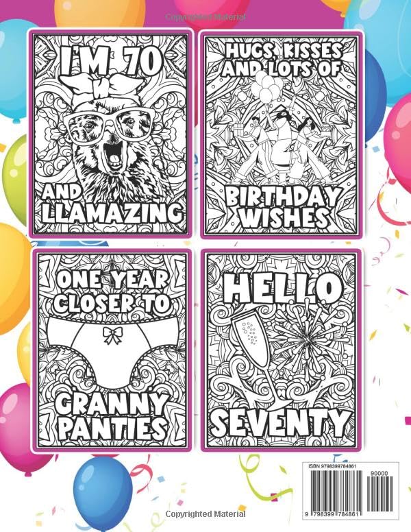 Miniatura 2 de 70th Birthday Coloring Book - Seventy and Fabulous Funny and Motivational 70th Adult Coloring Book For Women With Humorous Happy Birthday Seventieth