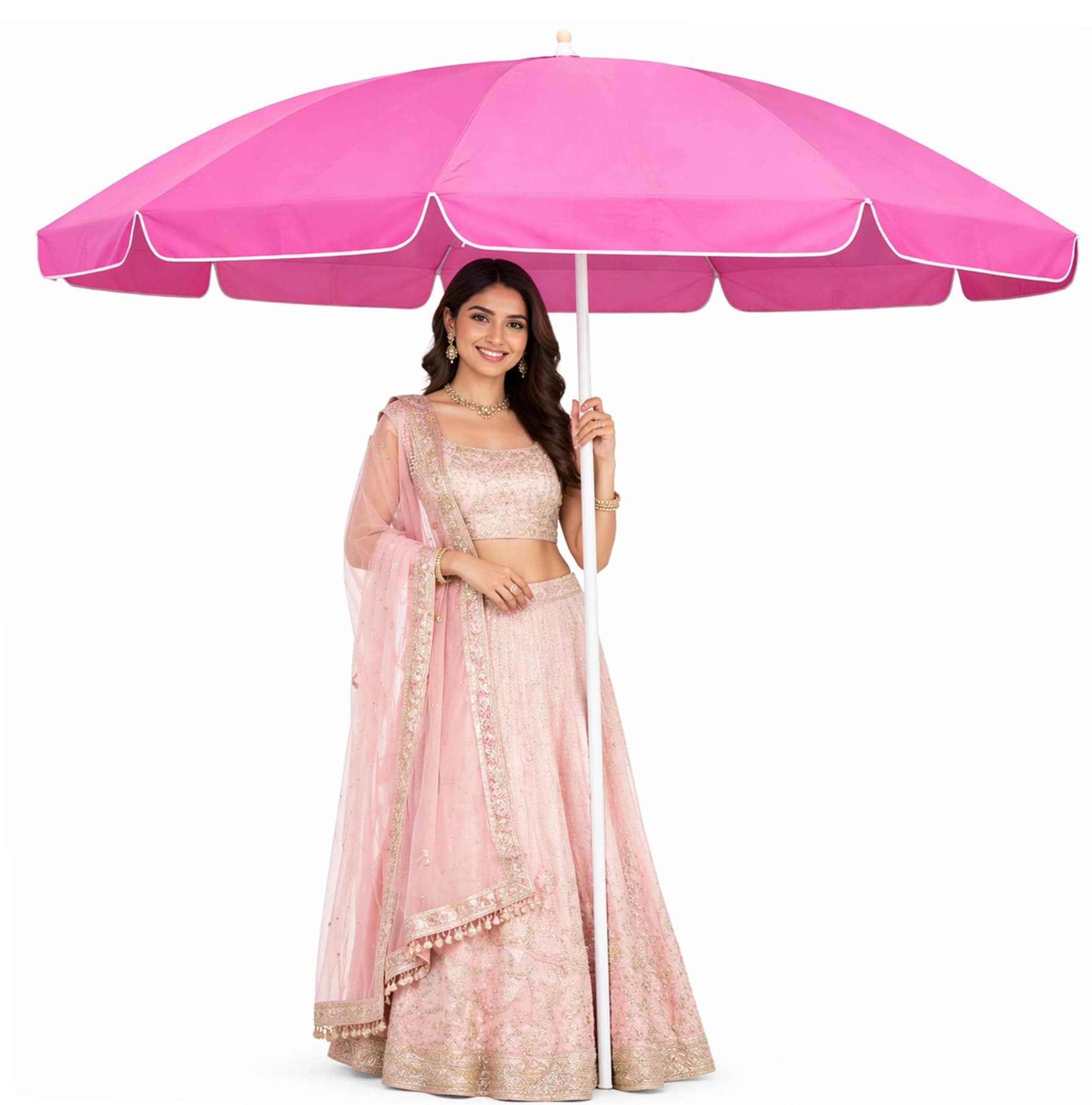 Outdoor Umbrella Garden Umbrella 7FT Terrace Shade Balcony Use Patio Umbrella Sun Shade Picnic Use Patio Use Restaurant Use (Pink)-image-40