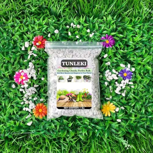 Tunleki 1lb/2lb Chunky Perlite for Plants Horticultural Coarse Pearlite for Enhanced Drainage and Ventilation for Indoor Outdoor Plants (1lb)