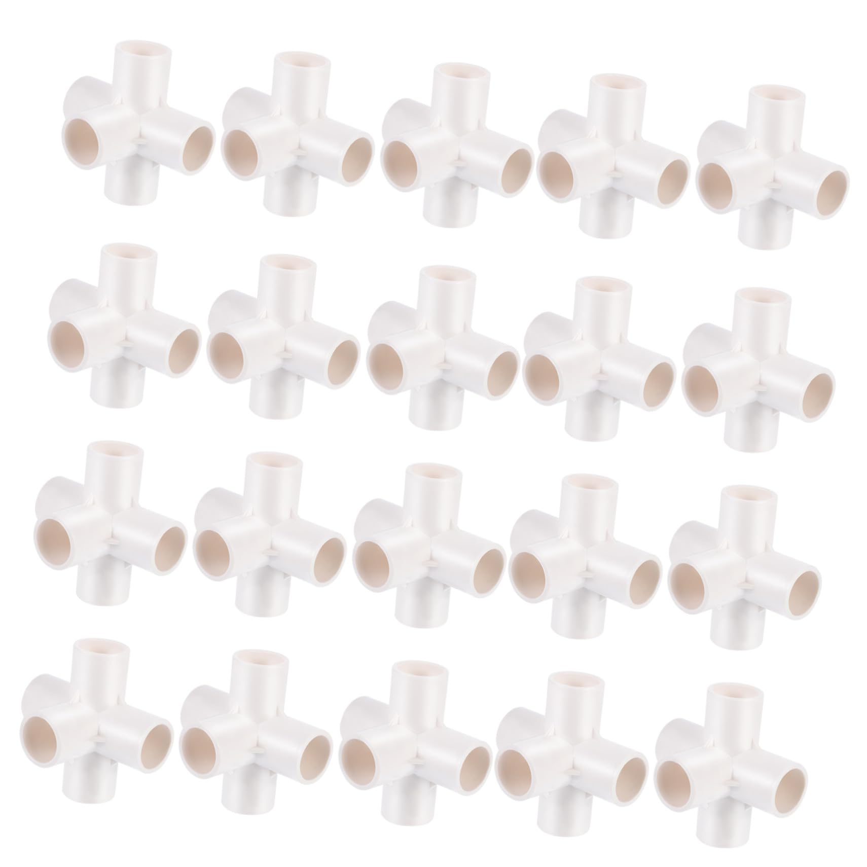 Gatuida 20 Pezzi Raccordi per Tubo Acqua in PVC 5 Vie Design Multifunzionale Facile da Usare per Riparazione e Sostituzione in Casa Bianco 20mm