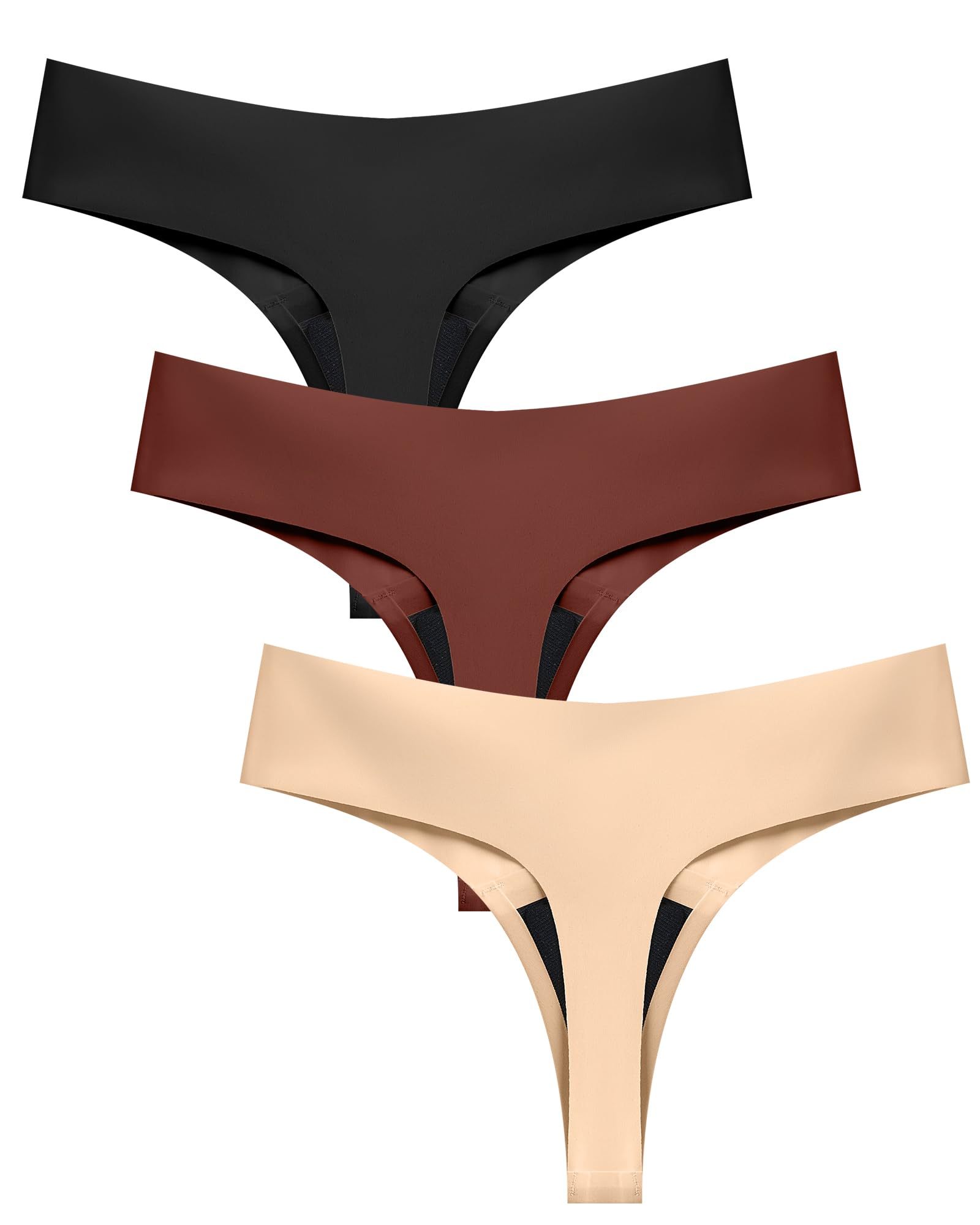 SHARICCA Seamless String Tanga Damen Unterhosen Nahtlose Unterwäsche Unsichtbar Atmungsaktiv Thong Slip (3er Pack Set)